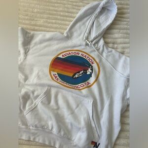 white aviator nation hoodie xs